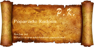 Poparadu Kadosa névjegykártya